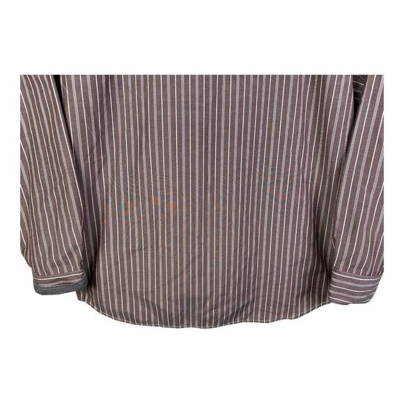 Men's Akademiks Burgundy Striped Long Sleeve Button Down Shirt 4XL NEW WITH TAGS - Picture 11 of 16